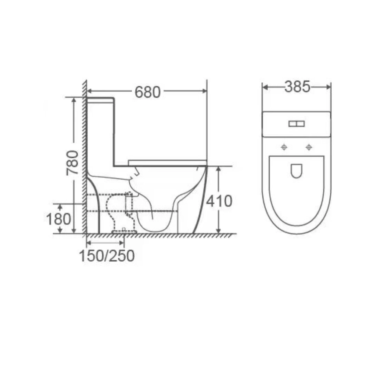 Aalto AL8040 Tornado Flush Toilet Bowl - view 3